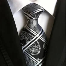 

Cravate New Fashion Men's Business Necktie Corbatas Slim Silk Ties for Men Wedding Tie Gravata Printed Silk Neckties Silver A029