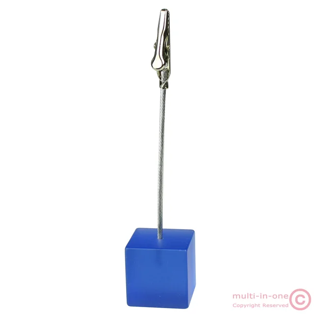 Color Cube Stand Alligator Wire Photo Clip,Memo Card Holder,Table Wedding Party Place Favor,Customized Gift Note Clamp blue