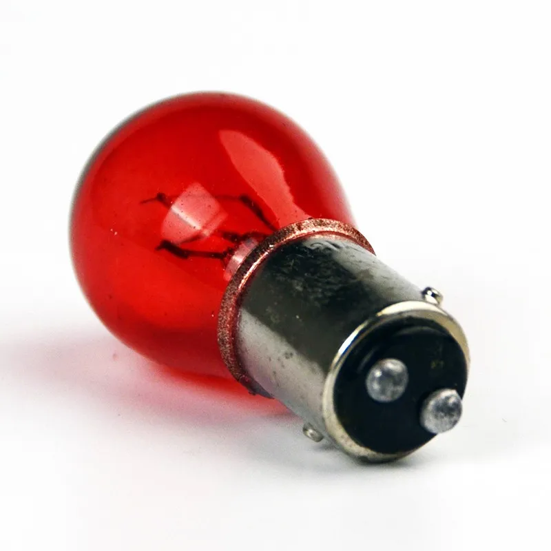 Hippcron(10 шт./лот) 1157 P21/5 Вт S25 BAY15d красный Стекло Цвет 12V 21/5 Вт офсетная печать автомобиля задний фонарь стоп светильник индикаторная лампа