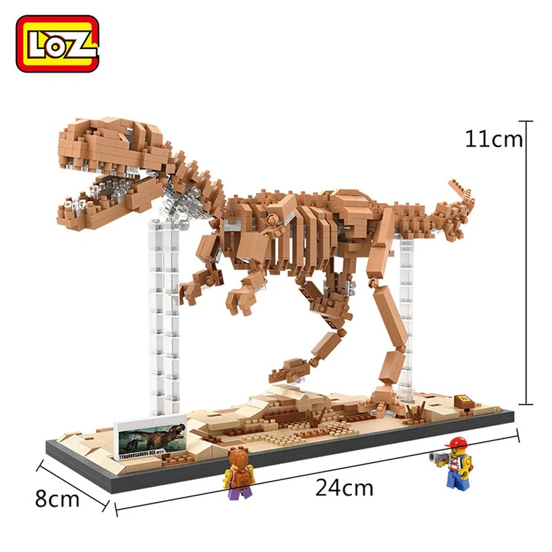 LOZ мини динозавров блоки тираннозавр Building Block Rex Fossil Fosiles T череп Модель Ассамблеи