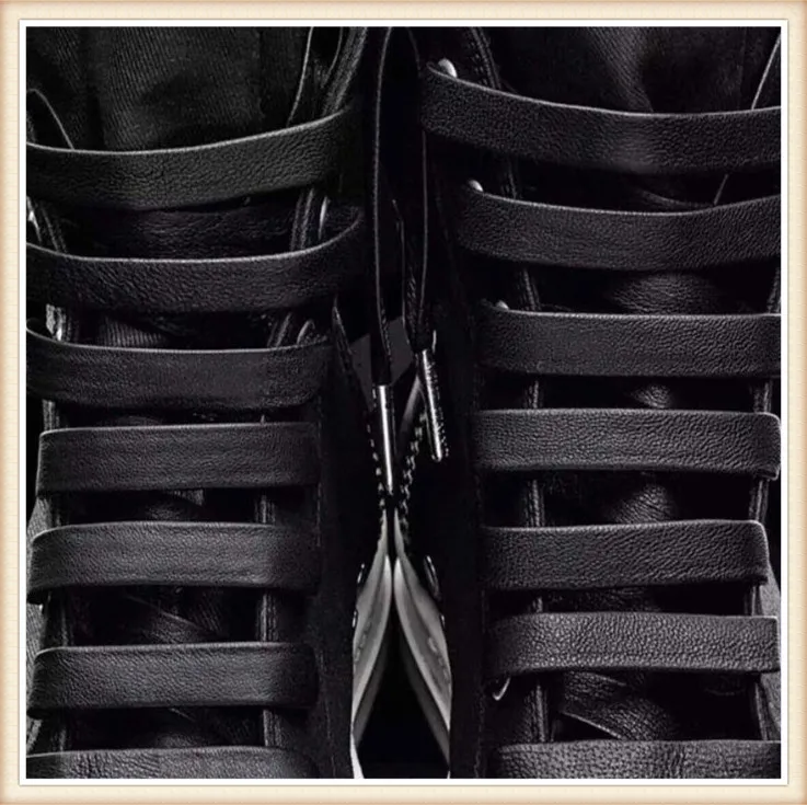 Weiou высококачественные роскошные Козлиные кожаные шнурки для обуви черные белые рабочие шнурки армейские мужские шнурки с металлическими наконечниками Премиум шнурки