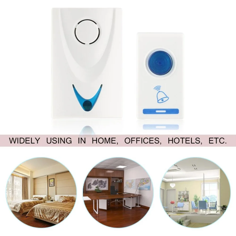 

LED Door Bell Wireless Doorbell Battery Powered 32 Tune Songs 1 Remote Control 1 Wireless Home Security Smart Doorbell