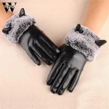 Зимние женские теплые перчатки из искусственного меха, мягкие перчатки для запястья