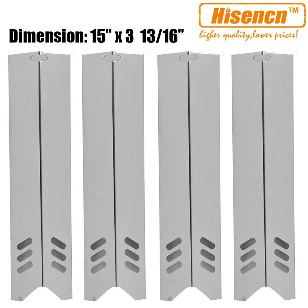 

Hisencn 15 inch 91591 4pcs Barbecue Stainless Heat Plate Heat Tent Replacement Parts for Uniflame, Backyard Gas Grill Models