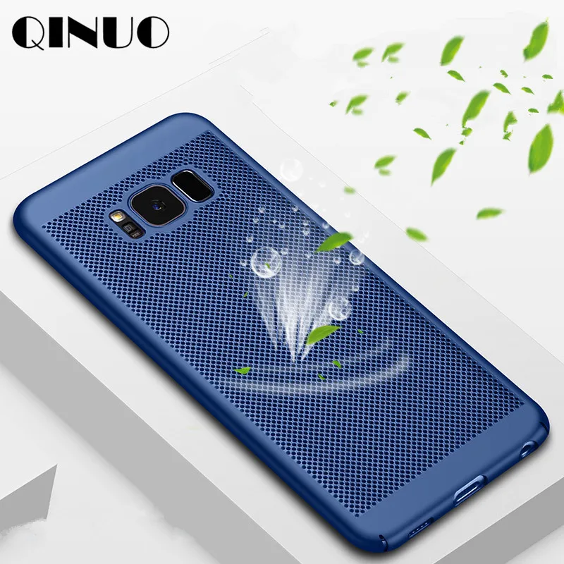 QINUO Ультратонкий дышащий чехол для телефона Samsung S5 S6 S7 Edge S8 S9 Plus с защитой от