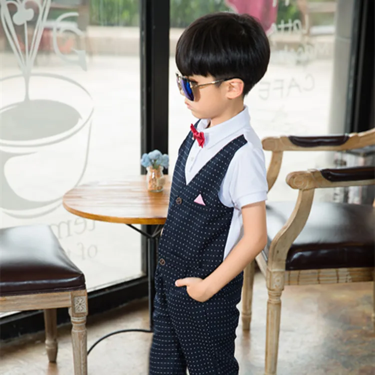 

Baby Boys Clothes Fashion Toddler Girls Set Formal Suits Gentleman 2 Pcs Polka Dot Shirt+ Trousers Kids Clothes