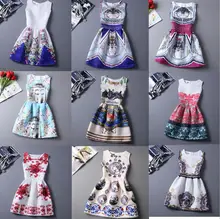 RioRIva Girls Dress Size 6-19 Years Old Print Summer Dresses For Age 13 14 15 16 Floral Owl Sleeveless Pattern 2017 Hot Women