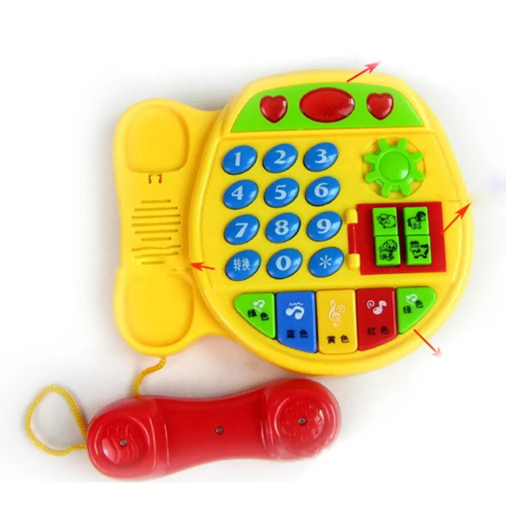 Мультяшные кнопки, телефон, Развивающие игрушки, детский подарок, обучающая игрушка, Интерактивная игрушка - Цвет: Белый