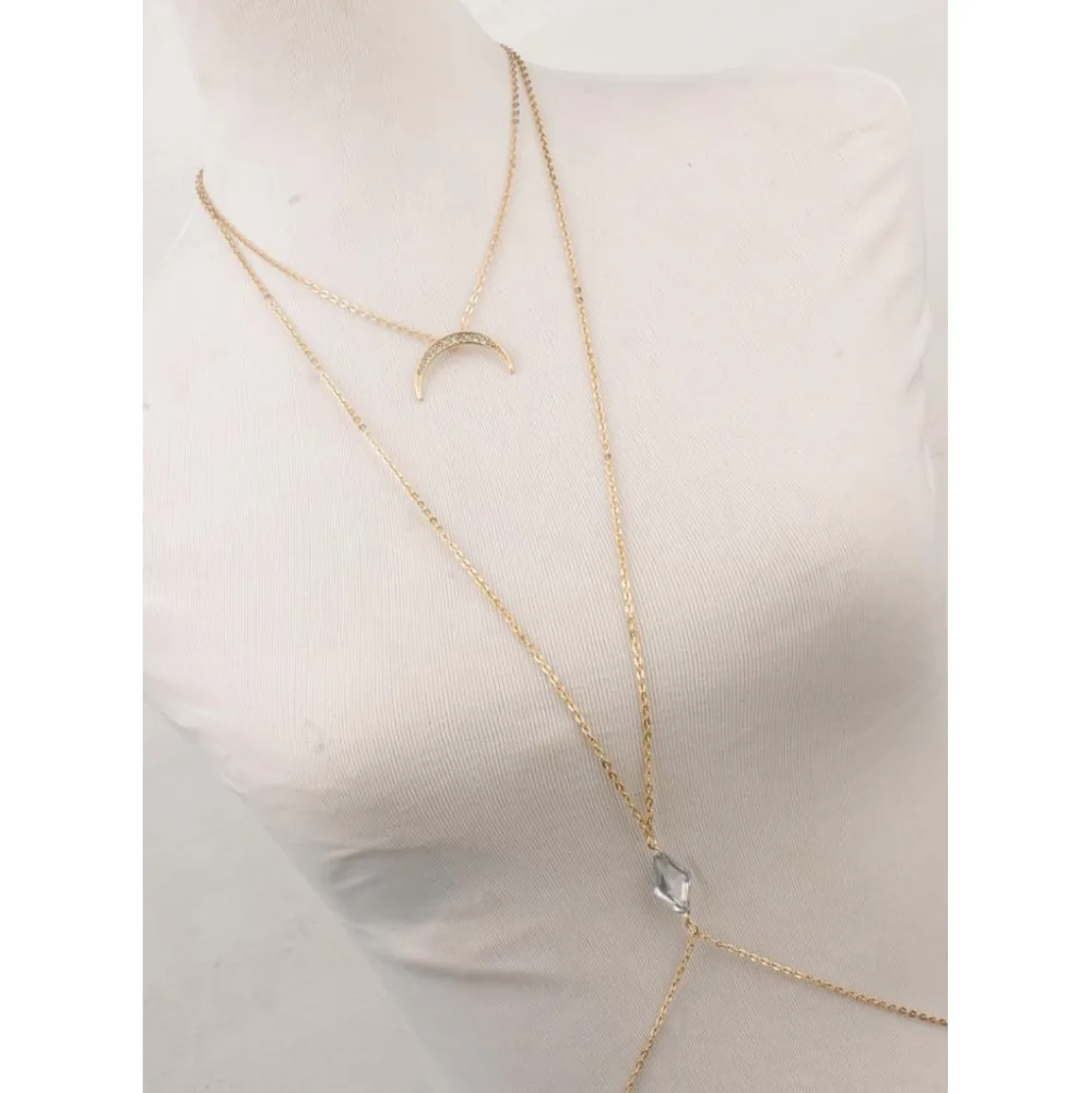 Женские длинные золотистые ожерелья с бусинами в виде Луны|body chain|body jewelry chainwaist beads