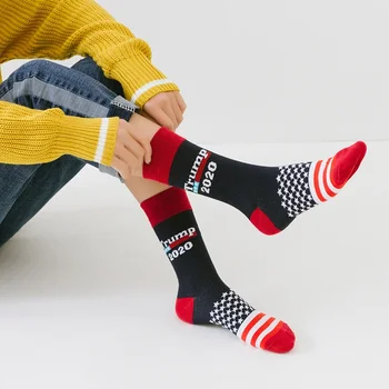 

Stitching Color America National Flag Printed Socks 2020 Comfort Men Cotton Sock Novelty Personality