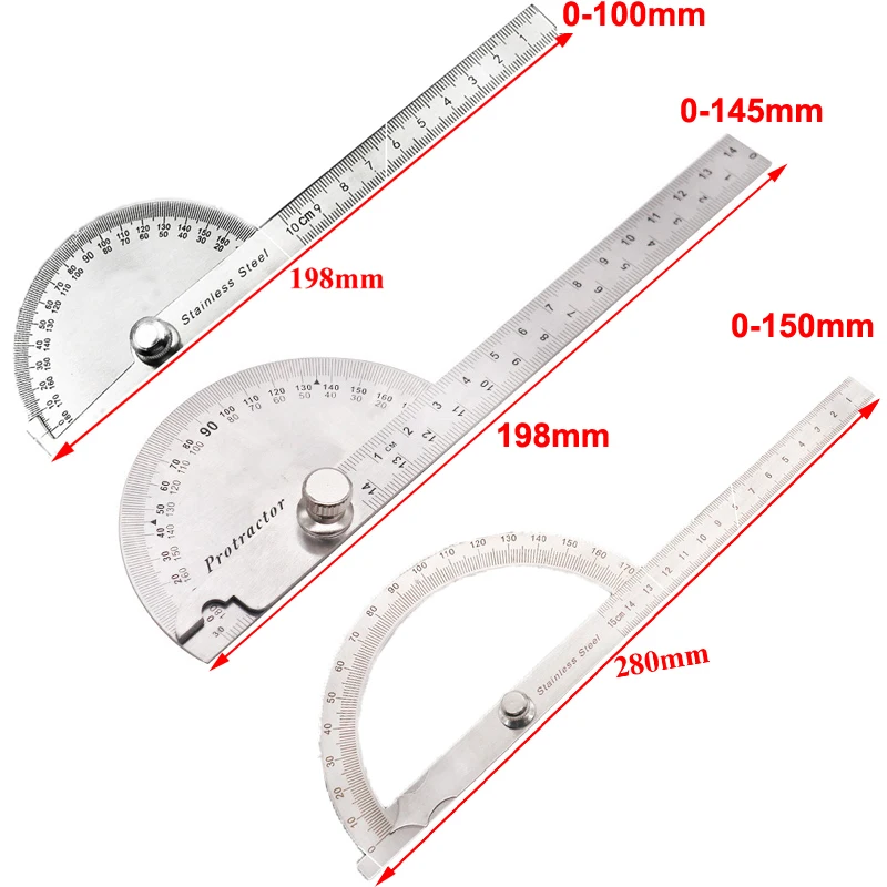 145 мм 150 мм 1 Нержавеющая сталь круглая голова 180 градусов транспортир Angle Finder поворотный измерения машинист, Инструмент Линейка Инженерная