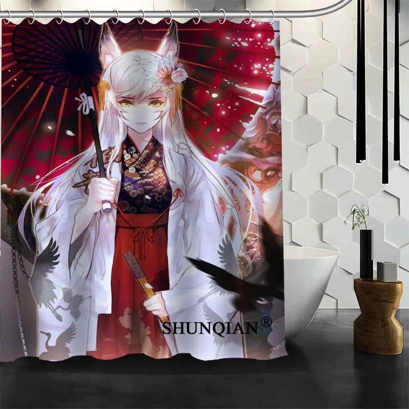 Best Nice Custom Anime Girl Shower Curtain Bath Curtain Polyester
