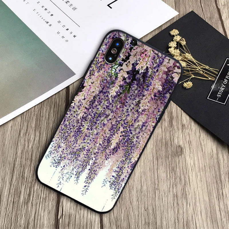 Красивый дизайн с розами мягкий силиконовый черный чехол для телефона iPhone 6 6plus 7