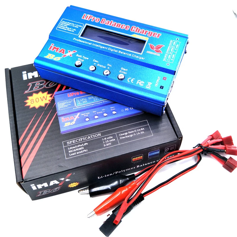 Устройство зарядное IMAX B6 B6AC B3 80 Вт с ЖК экраном|balance charger|imax b6 80wbattery balancer |