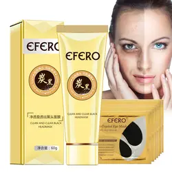 EFERO набор по уходу за кожей угорь черная маска для лица маска для ухода за глазами Антивозрастная коллагеновая патч для глаз гидрогелевый