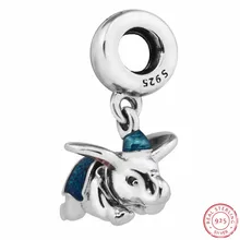 Прекрасный Desney Dumboo слон с крыльями Подвеска Шарм бусины для самостоятельного изготовления ювелирных изделий Fit PANDORA Подвески Серебро 925 FL580