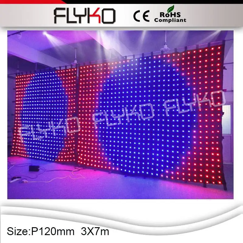 

LED Vision Curtain P12CM 3X7M LED Video Curtain Wedding Decoration Wedding Stage Backdrop