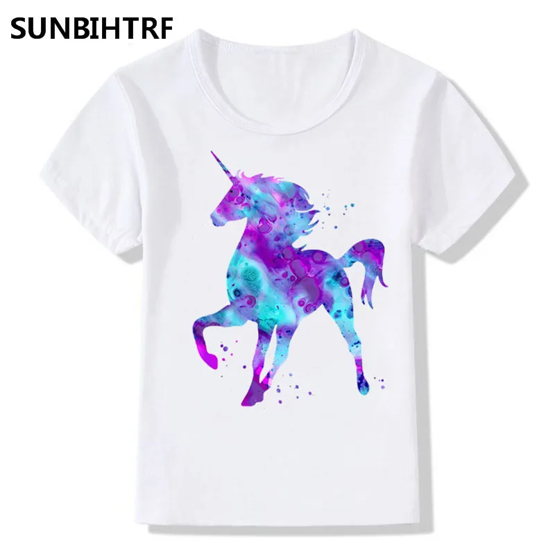 

Cartoon Fantasy Unicorn Design Pretty Children's T-Shirts Big Boys/Girls Cute Tops Tees Kids Summer Casual Clothes For Baby