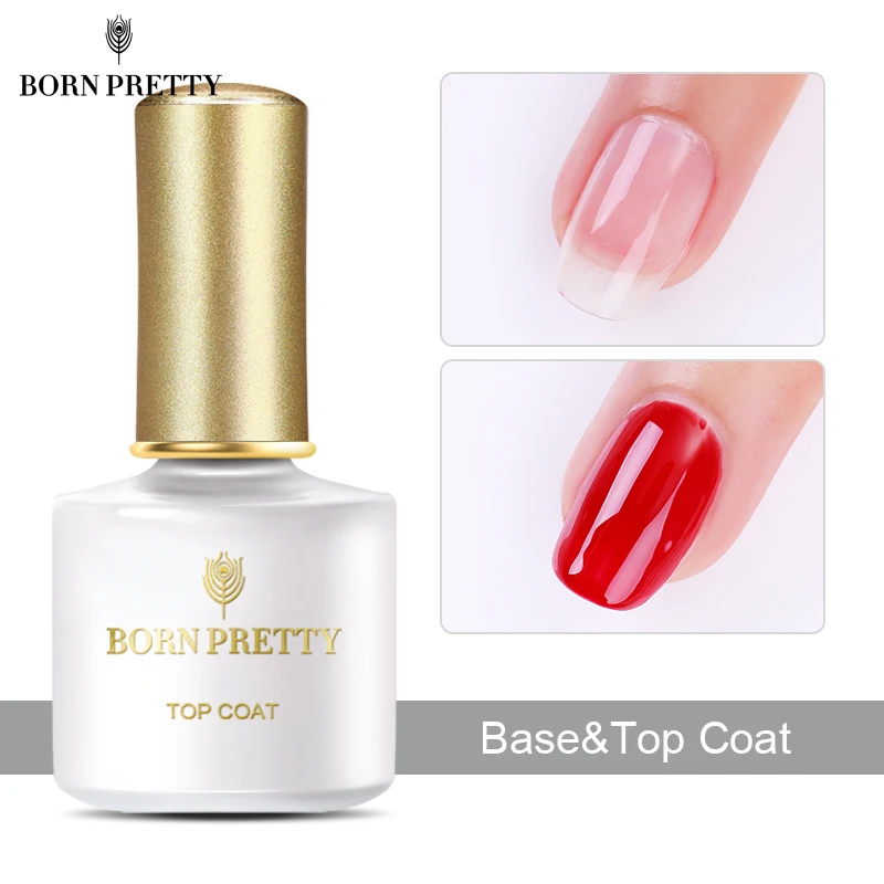

BORN PRETTY 10ml Base Coat Matte No Wipe Top Coat Tempered Strengthen Combination Clear Nail Art Gel Polish Varnish