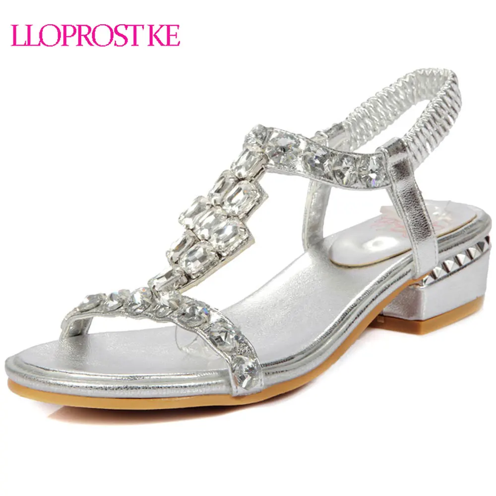 LLOPROST KE  2021 New Summer Women Sandals  Open Toe Thick 