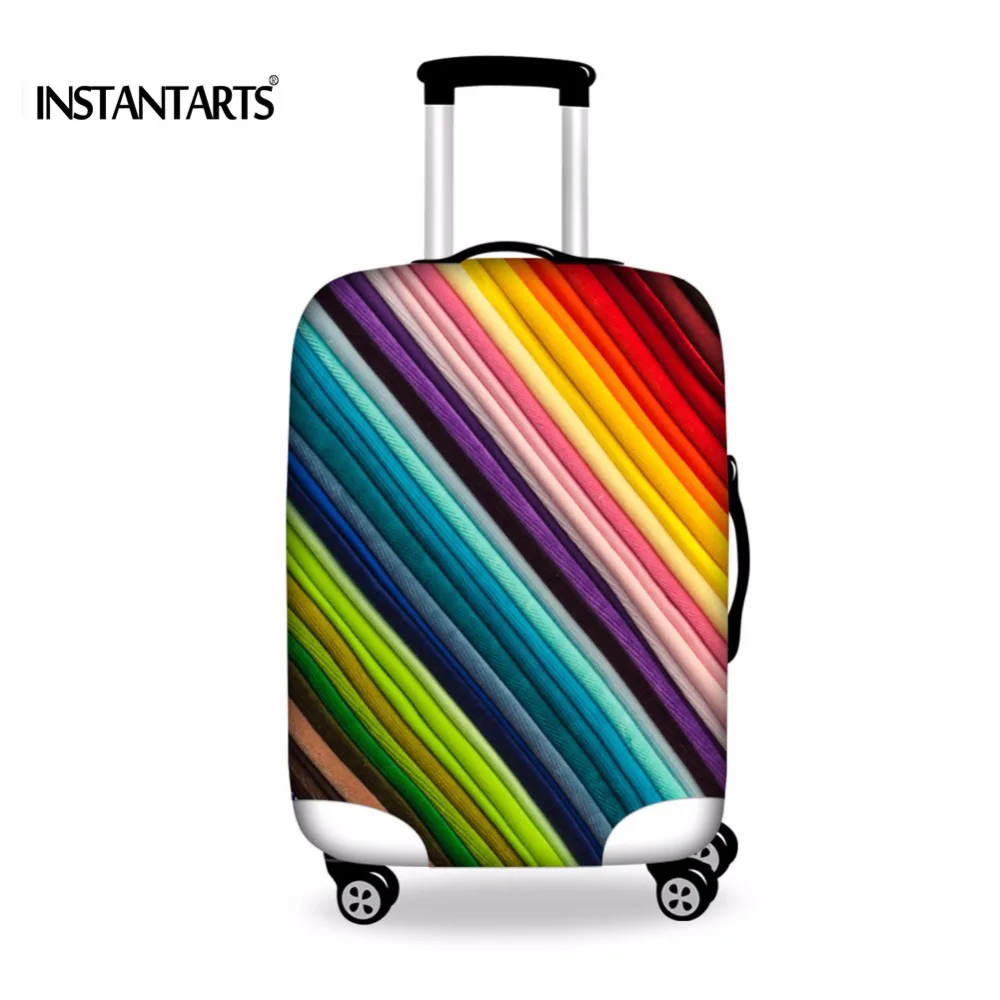 INSTANTARTS Colorful Striped Luggage Covers Travel Suitcase Protective