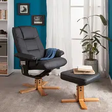 Modern Leisure TV Recliner Chair Lounger Armchair Swivel Seat With Ottoman Footstool Living Room Furniture