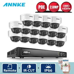 ANNKE 16CH 1080 P HDMI POE NVR 16 шт. 2MP открытый умный дом безопасности камера системы 30 м ИК Ночное Видение CCTV комплект камер видеонаблюдения