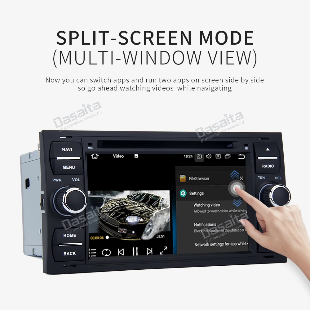 Perfect Dasaita 7" Android 8.0 2 Din DVD Player Car Multimedia for Ford Focus 2 Mondeo Kuga Fiesta 2003 2004 2005 2006 2007 Autoradio 2