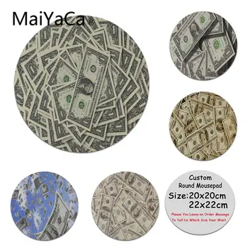 

MaiYaCa High Quality Retro Dollar Bills Silicone Pad to Mouse Game High Speed New Round Mousepad
