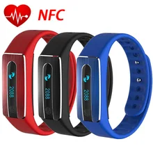 NFC Функция Монитор Сердечного ритма HB02 Bluetooth SmartBand Водонепроницаемый IP67 Браслет фитнес-трекер Браслеты Для IOS Android