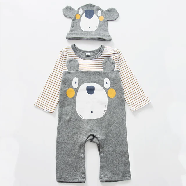 Baby Boy Bear Romper Cute Baby Bear Animal Costume Jumpsuit Long Sleeve