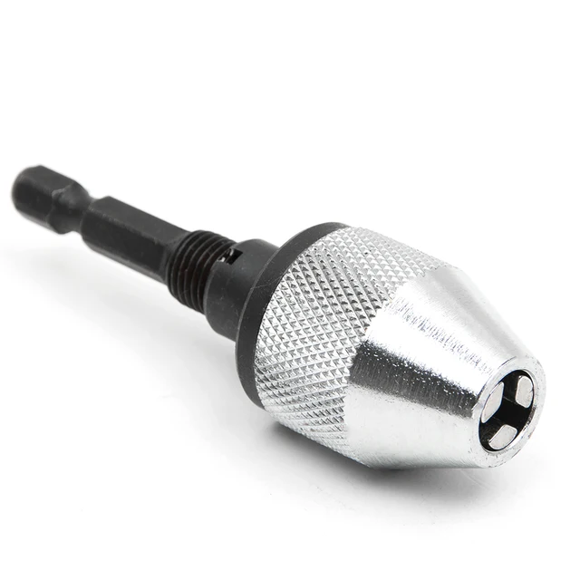 1/4" Keyless Drill Bit Chuck Hex Shank Adapter Converter 0.3mm 3mm