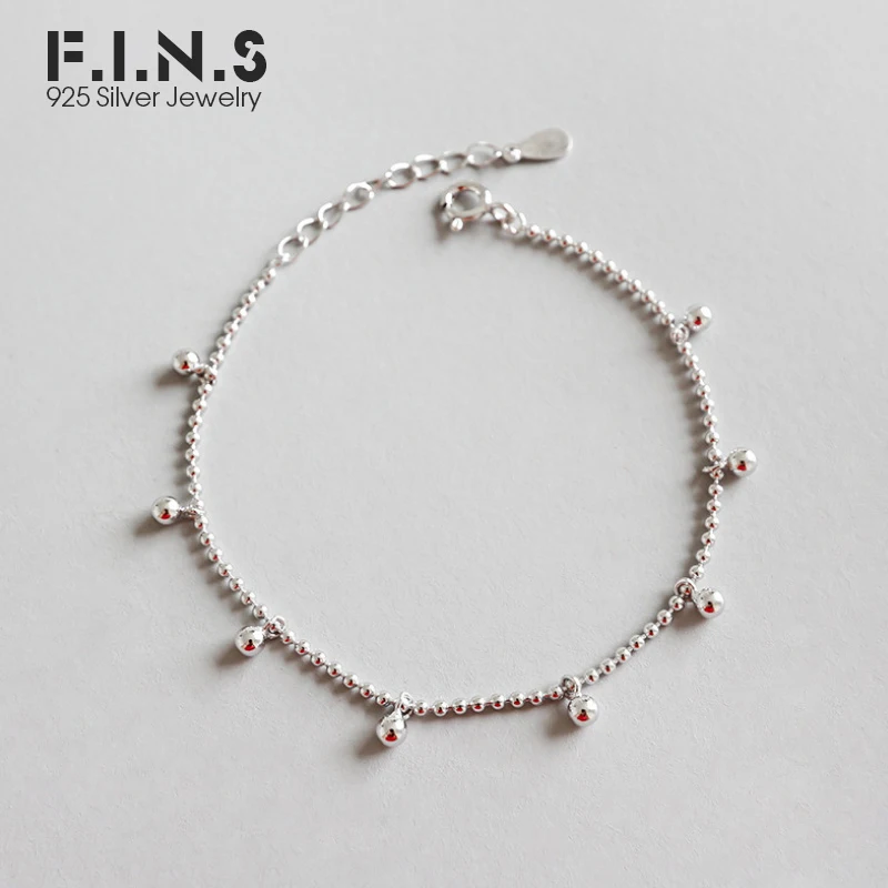

F.I.N.S 925 Sterling Silver Bracelet Minimalist Beads Ball Bracelet Silver 925 Charms Bracelets on Hand Jewelry for Women