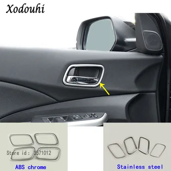 

For Honda CRV CR-V 2015 2016 Car Body Styling Sticker Trim Door Inner Built Handle Bowl Frame Lamp Molding Ornament Parts 4pcs
