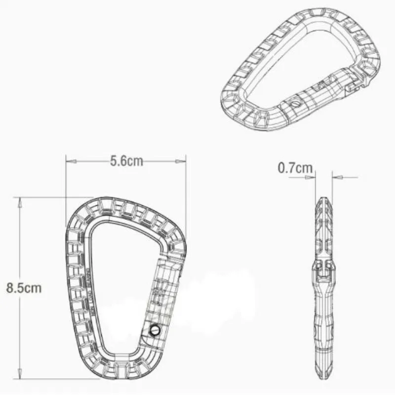 Пластиковый Карабин, карабин, карабин, зажим, крюк, рюкзак, система Molle, D пряжка, военная, для улицы, сумка, для кемпинга, альпинизма, аксессуары