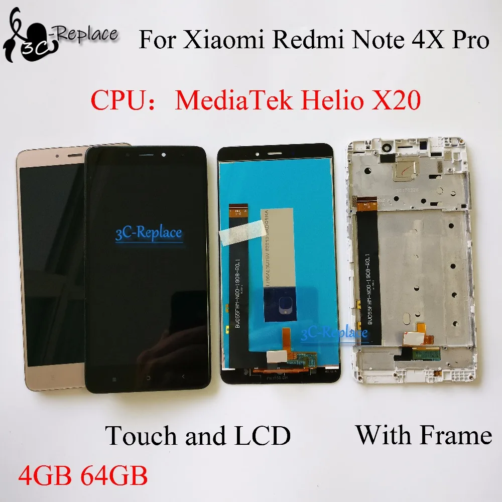 ЖК дисплей MTK Helio X20 для Xiaomi redmi note 4X Pro Prime 4 ГБ 64 сенсорный экран с дигитайзером в