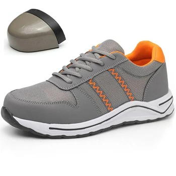 

New 2019 hot men's safety boots breathable shoes unisex anti-mite steel toe cap anti-piercing sneakers men's work shoes