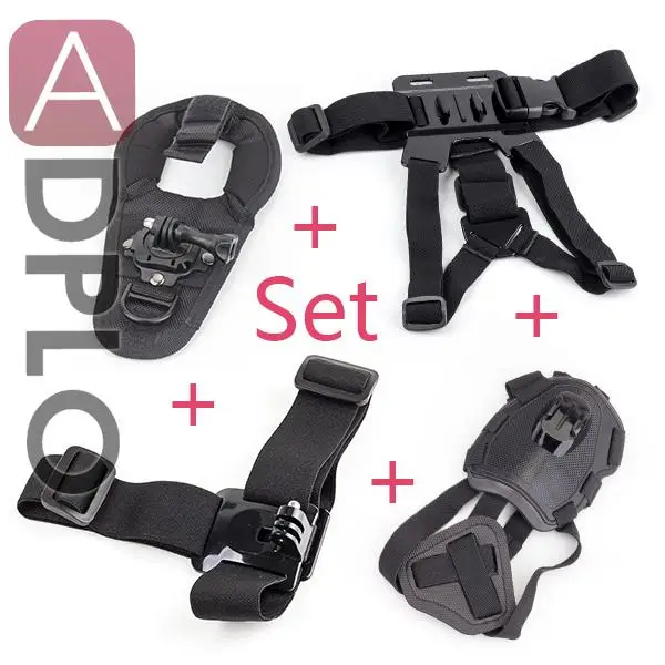 Adjustable Head Strap + Chest Harness Strap +Dog Pet Shoulder strap + Wrist Strap For go pro 2 3+ 4 Camera +Gift
