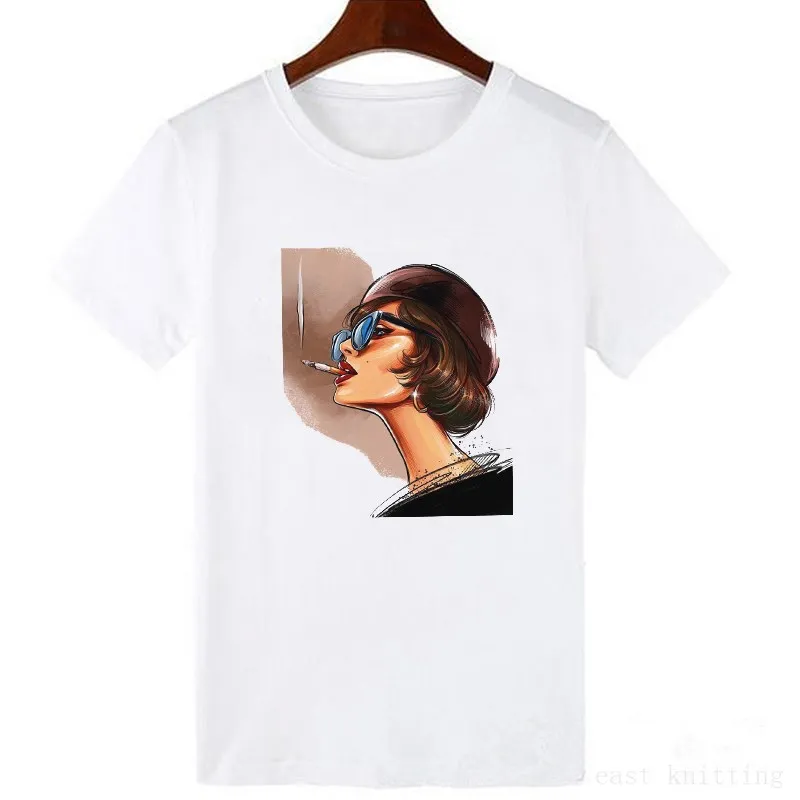 

Vogue print T-shirt Harajuku summer casual loose S-2XL women's clothing