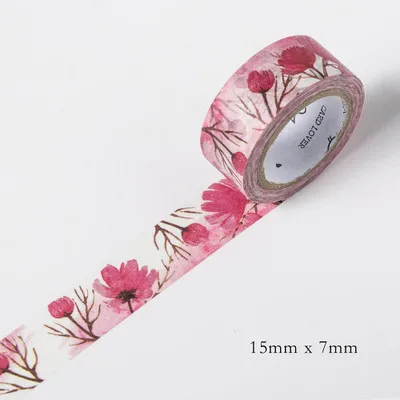 DIY 7 м милый кавайный цветок лист васи лента красочная Липкая лента для украшения дома Скрапбукинг - Цвет: 09
