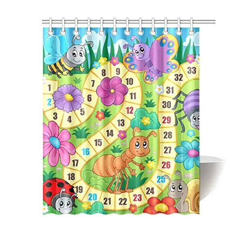 Aplysia Custom Board Game Theme Bathroom Waterproof Fabric 72x72 inch