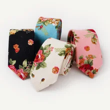 Мужской хлопчатобумажный галстук с цветочным принтом для повседневного платья, галстук Corbatas Para Hombre 6,5 см