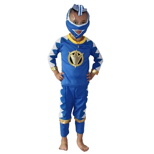 Детский зеленый костюм Leo/Ninja Muscle Ranger Ben The Incredibles, костюм на Хэллоуин для мальчиков, вечерние костюмы для косплея, комплект одежды - Цвет: blue ranger