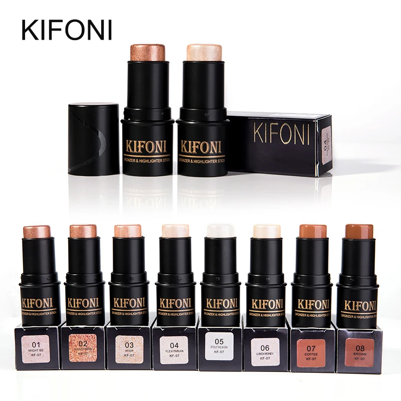 

KIFONI makup Bronzer&Highlighter Stick 8 Colors 3D Contour Makeup Concealer Pen Face Waterproof Glow Brighten Stick Cosmetic