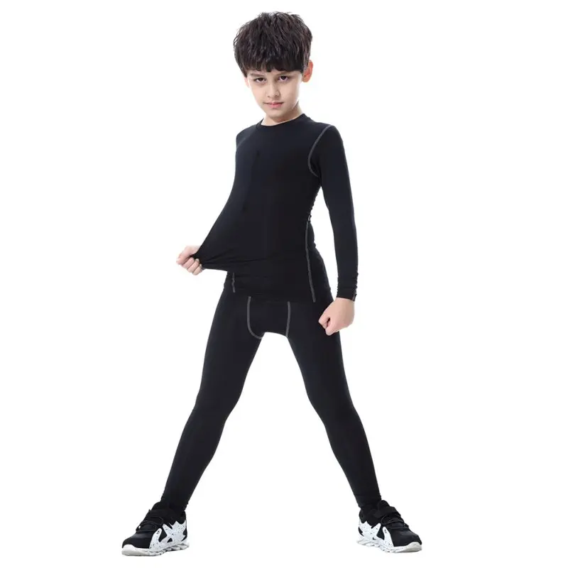 

2019 Children Kids Boy Girl Compression Base Layer Skins Tee Thermal Sports T- Shirt Quick-drying Clothes power clothes