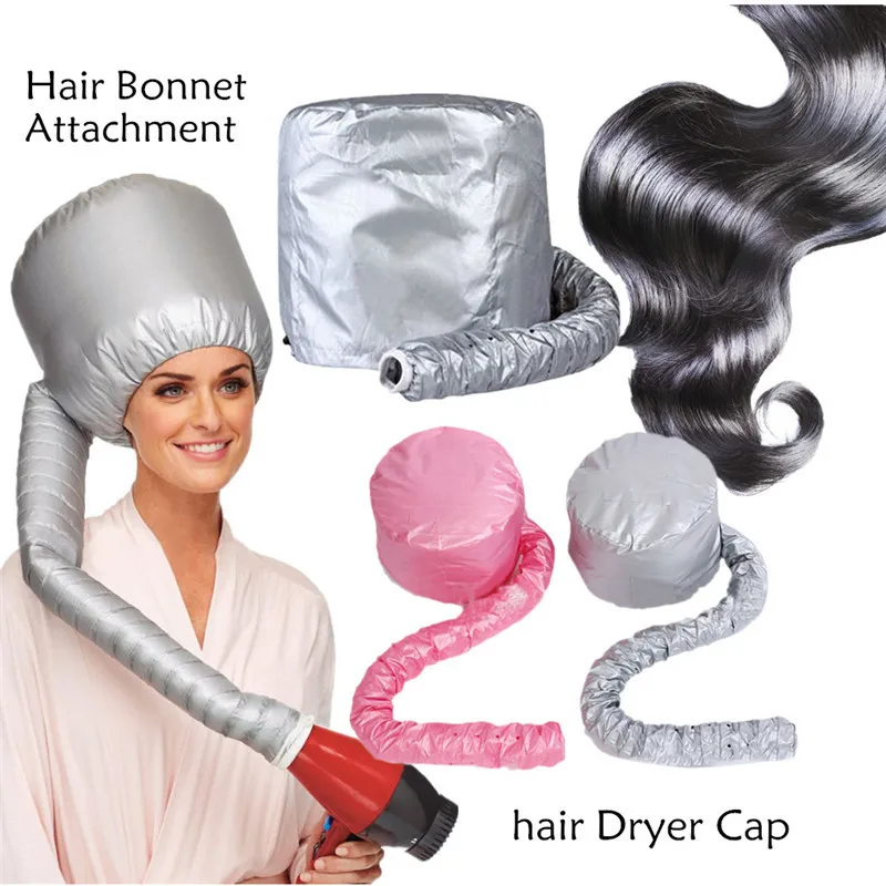 Sliver/Pink Portable Soft Hair Drying Cap Hood Hat Womens Blow