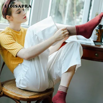 

[EIOISAPRA]Patchwork Harajuku Edge Socks Women Princesses Heap Heap Meias Creative Fashion Simple Socks Sox Calcetines Mujer