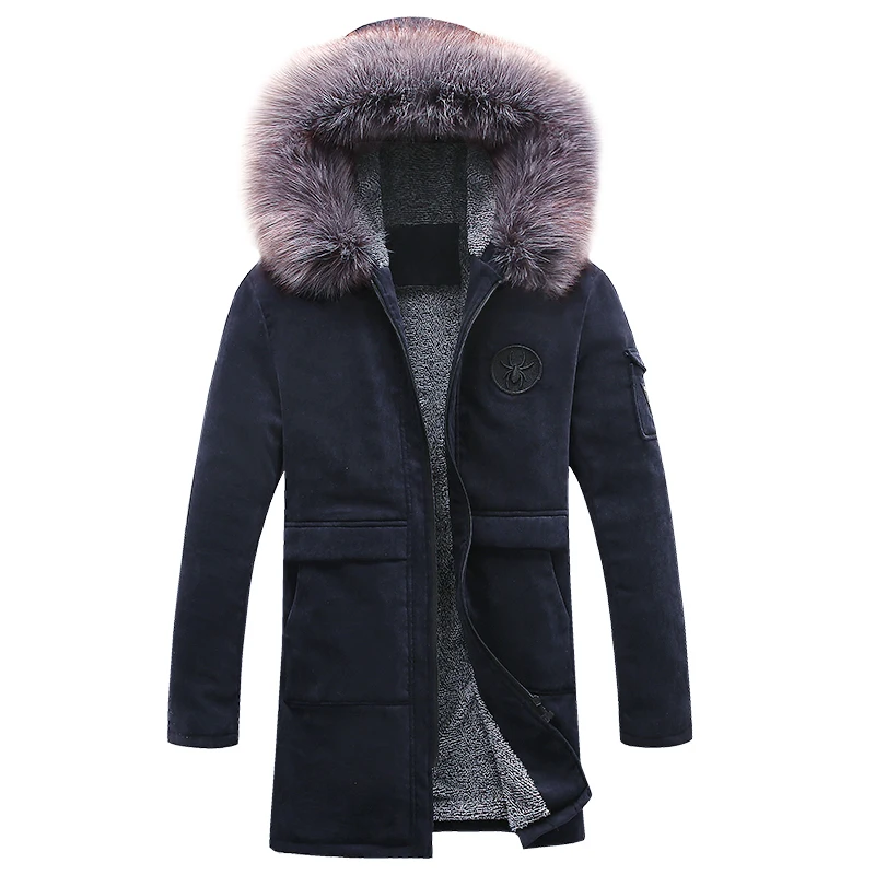 2018 Men Winter Jacket Thick Warm Parka Hooded Military Jacket Coat Pockets Windbreaker Jacket Men Long medium coats