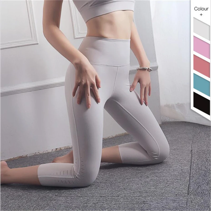 

2019 Womens Yoga Leggings 3/4 Ladies Running/gym/fitness/train Female Compression Tight Pants 5 Colors chinlon farbic Wholesale
