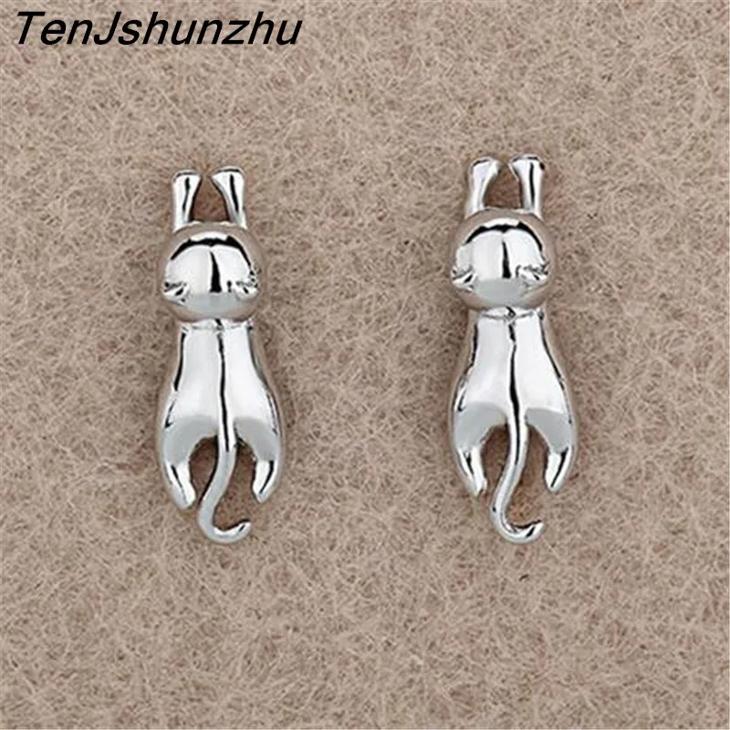 

TenJshunzhu Fashion Silver Stud Earrings for Women Wedding Bijoux Brincos EH309